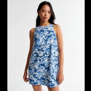 Abercrombie High Neck Linen Blend Mini Dress